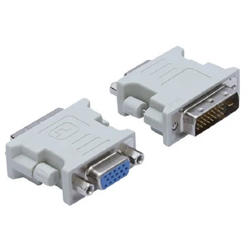 

Plastic DVI 24+1 To VGA Female Connector Durable White Multi-Purpose Adapter Video Mini Converter Computer Monitor