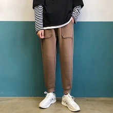 Плотные бархатные штаны для бега, мужские Модные однотонные повседневные штаны, мужские уличные свободные брюки, мужские спортивные штаны, M-5XL