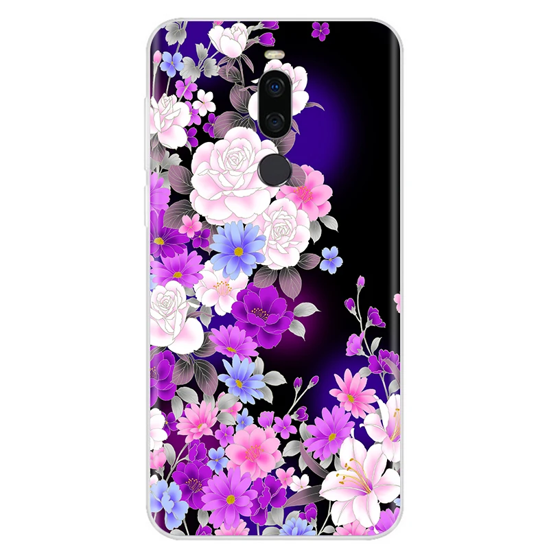 for Meizu Note 8 Case Note8 Soft TPU Silicone Protective Phone Shell Vintage Flowers Back Cover for Meizu M8 Note Cases Fundas meizu cover Cases For Meizu