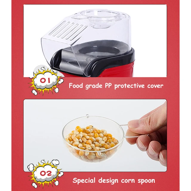 1200W Mini Household Healthy Hot Air Oil-free Popcorn Maker Corn Popper For  Home Kitchen - AliExpress