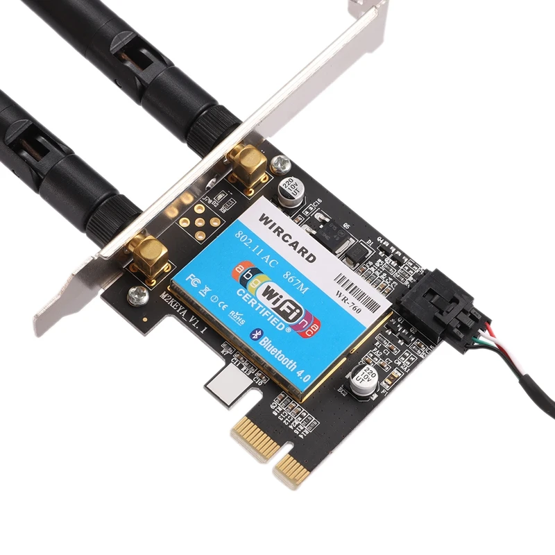 WIRCARD для Intel 7260AC PCIE-1X Интерфейс 867 м+ 4,0 Bluetooth типа «два-в-одном» Беспроводной сетевая карта