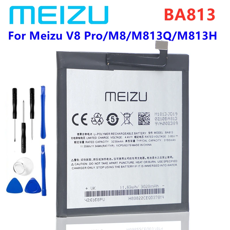 100% Новый оригинальный аккумулятор BA813 3100 мАч для смартфона Meizu V8 Pro/M8/M813Q/M813H