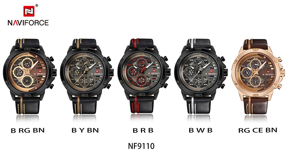 NAVIFORCE Men's Fashion Sports Watches Waterproof Leather Strap Creative Analog Quartz Wrist Watch Men Clock Relogio Masculino mens digital sports watches