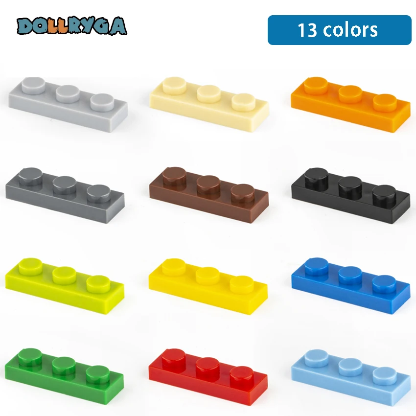 

DOLLRYGA Thin 1x3 Bulk Building Blocks 3623 200pcs/bag Size Compatible with Logo 13 colors Bricks Toy for Children Send Stickers