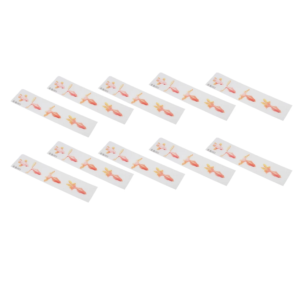 10pcs Plastic Material Gold Fish Stickers Self Adhesive Peel off 3D Resin Crafts Fillers Home Wall Decors Fish Tank Ornaments 