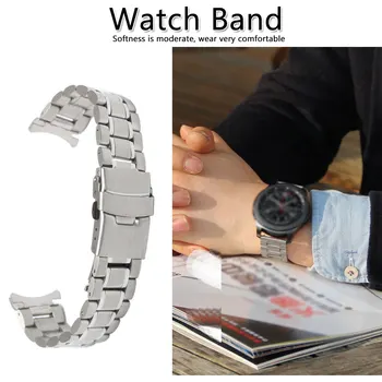 

Three Link Steel Watch Band For Samsung Gear Sport Stainless Steel Metal Strap For Samsung Gear S2 Classic for People