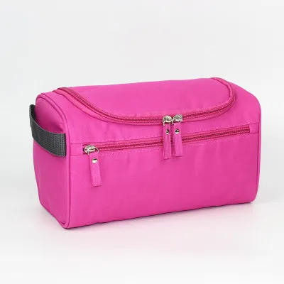 Portable Travel Toiletries Cosmetics Storage Box Folding Waterproof Men Hanging Wash Bag Women Makeup Organizer Cases - Цвет: Hot pink