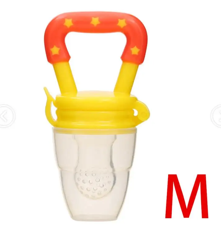 Yellow M Pacifier Детский Прорезыватель для кормления свежие фрукты еда дети соска безопасная поилка молоком соска для бутылочки свежие фрукты Нибблер детский Прорезыватель - Цвет: Yellow M Pacifier