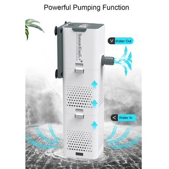 

6W/15W/23W Aquarium Filter Water Pump Fish Tank Submersible Air Oxygen Internal Pump Wave Maker Multifunctional Quiet Filtration