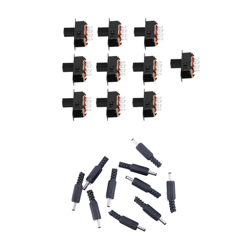 10 X DC 0.5A 50V 3-позиционный 2P2T DPDT переключатель слайдов с панельным креплением и 10X