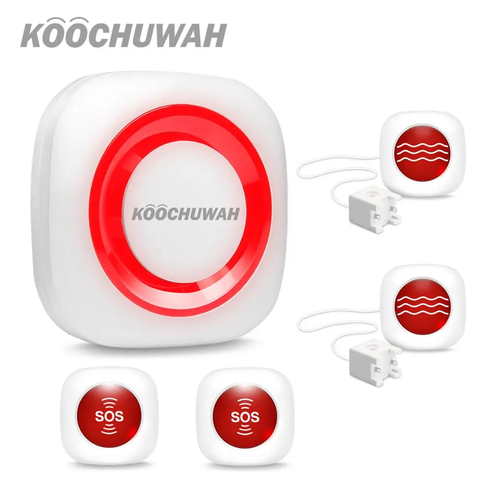 KOOCHUWAH Security Alarms for Home GSM Alarm System Sound Flash SMS Wireless Home Residential Alarm High Quality Alarm Kit SIM