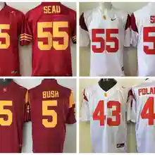 Новое поступление, высокое качество, USC Trojans Junior Seau Реджи Буш Трой Polamalu для мужчин Джерси