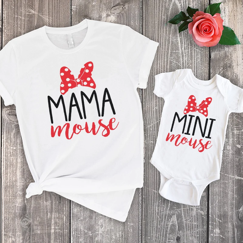 Kids Baby Bunny Pajama Shirt Mom Baby Girl Daughter Matching Tee