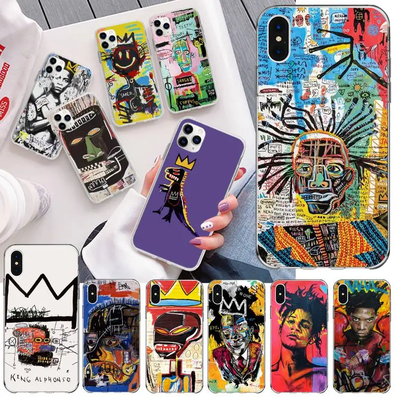 CUTEWANAN Jean Michel Basquiat Art граффити DIY Роскошный чехол для телефона iPhone 11 pro XS MAX 8 7 6 6S Plus X 5S
