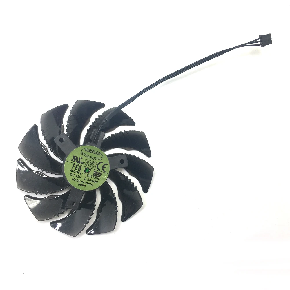 3 контактный Вентилятор охлаждения T129215SU PLD09210S12HH для Gigabyte Geforce GTX 1050 Ti AMD RX550 RX 560 Mini