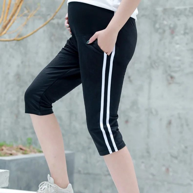 

Pregnant WOMEN'S Pants Thin Fashion Outer Wear Large Size 2018 Summer New Style Short Loose Cotton Linen Casual Pants Athletic P