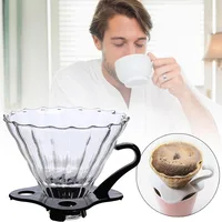 Reusable Coffee Filter Travels Tea with Base Portable Coffee Funnel Kitchen Tool Home Use Glass Restaurant Baskets Coffeemaker Reusable Coffee Filter Travels Tea with Base Portable Coffee Funnel Kitchen Tool Home Use Glass Restaurant Baskets Coffeemaker