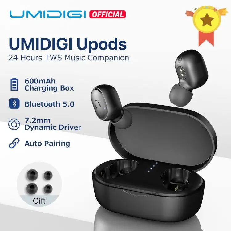 Беспроводные наушники UMIDIGI Upods TWS Bluetooth 5 0 с автоматическим сопряжением Noice Reduction