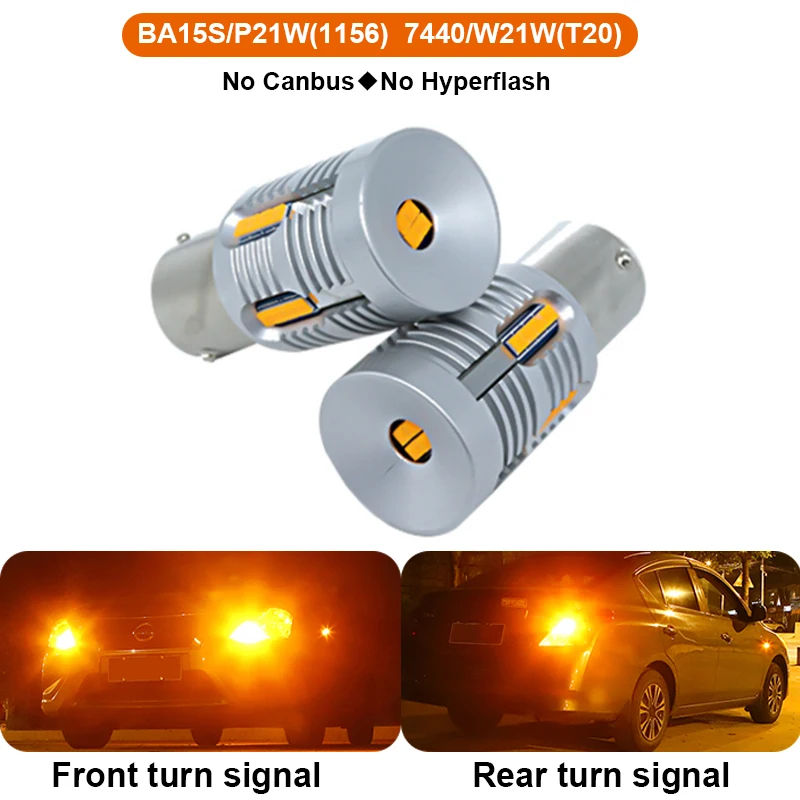 2x S25 BA15S P21W 1156 светодиодный для Renault Megane 2 3 Duster VW Touran Passat B6 Golf 7 T5 T4 Fiat 500 автомобильные сигнальные лампы