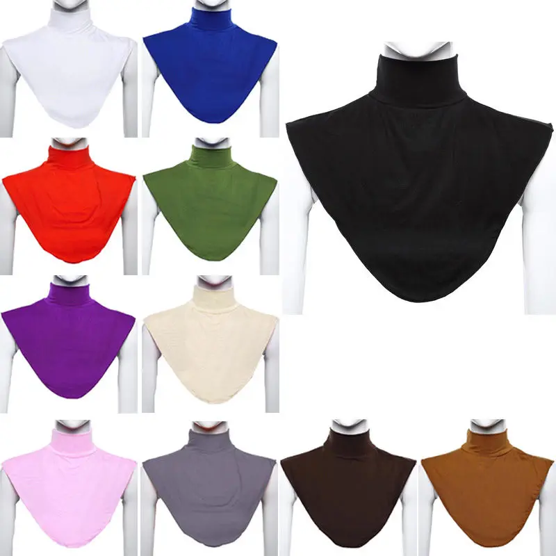 

Dromiya Solid Men And Women Knitting Fake Collar Islamic Hijab Extensions Neck Chest Back Cover Modal Scarf Half Muslim Collar