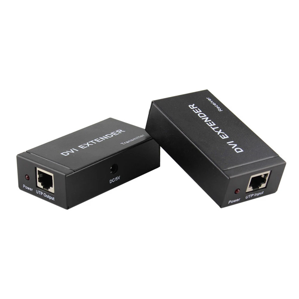 60 м усилитель удлинитель DVI один кабель удлинитель 1080P DIV к RJ45 LAN Cat5e/Cat6 кабель FHD 1080P 60 Гц удлинитель DC 5 В удлинитель