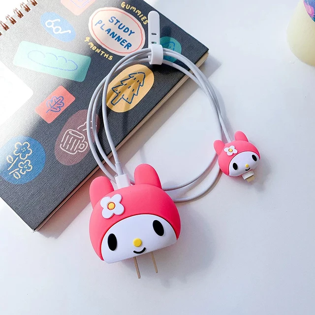 Kawaii Sanrios Anime Melody Cinnamoroll Kuromi Usb Cable Protector Data Line Cord Protector Protective Case Iphone 18/20W Gift 5