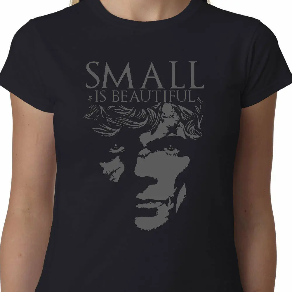 Tyrion Small Is Beautiful Ladies Футболка Игра престолов Lannister Geek Quote Tv| |