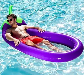 

Summer Swimming Pool Floating Inflatable Eggplant Mattress Swimming Ring Circle Island Cool Water Party Toy boia piscina