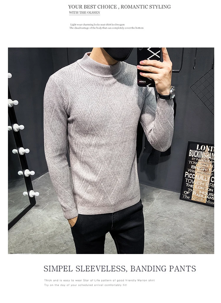 Casual Men's Sweater O-Neck Striped Slim Fit Knittwear Mens Sweaters Pullovers New Autumn Leisure Pullover Men Pull Homme M-3XL