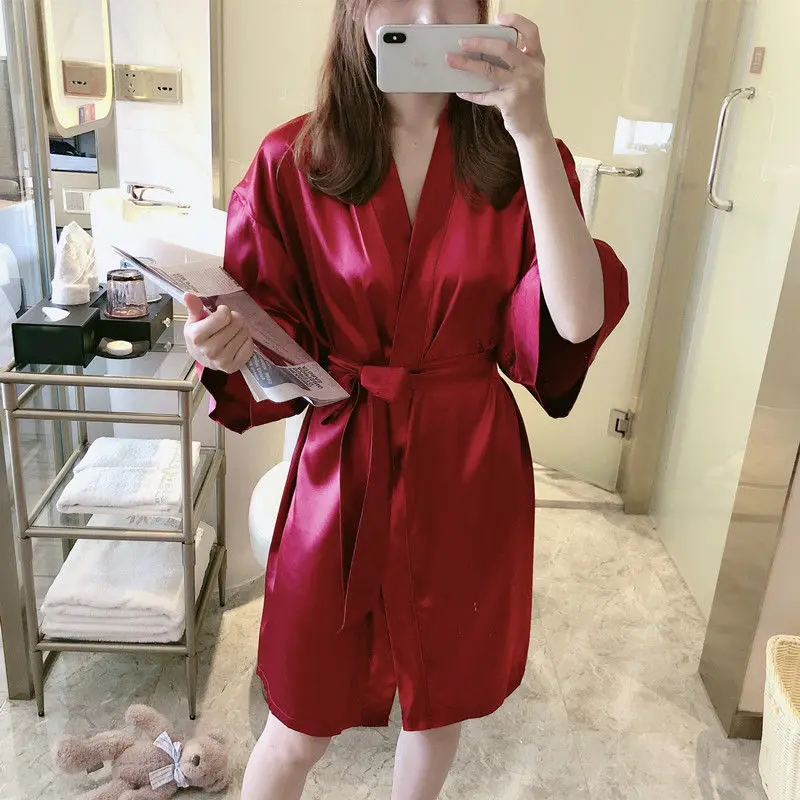 Satin Robes For Women Large Bust Silk 