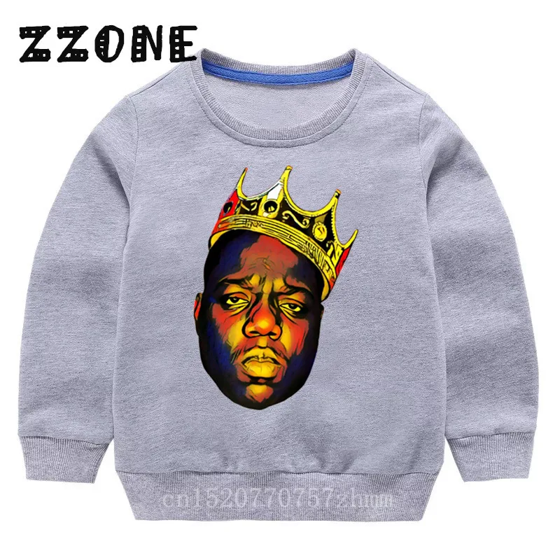 Детские толстовки с капюшоном; Детские свитера с принтом «Notorious Big»; хлопковый пуловер для малышей; топы для девочек и мальчиков; осенняя одежда; KYT456