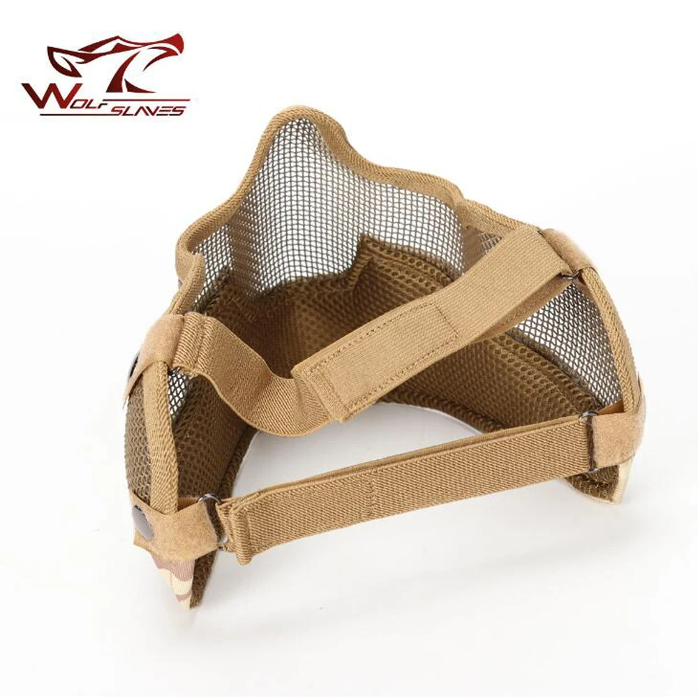 OneTigris Tactical Foldable Half Face Mask Protective Mesh Mask for Airsoft  Paintball with Adjustable and Elastic Belt Strap