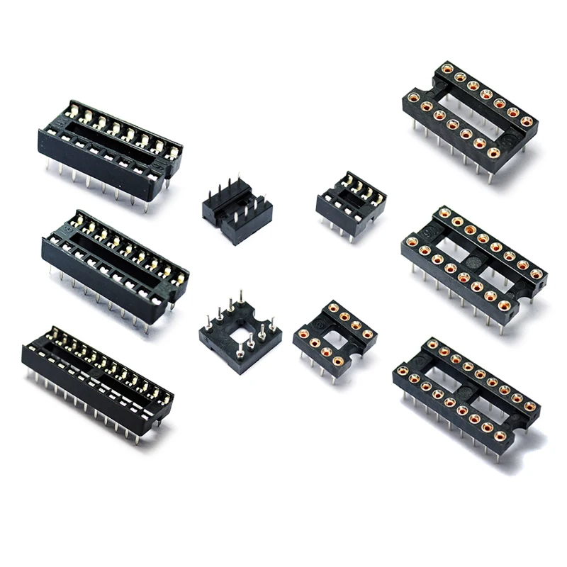 Микроконтроллер IC socket встроенный блок DIP с круглым отверстием 8P 14 16 20 28 40P pin |