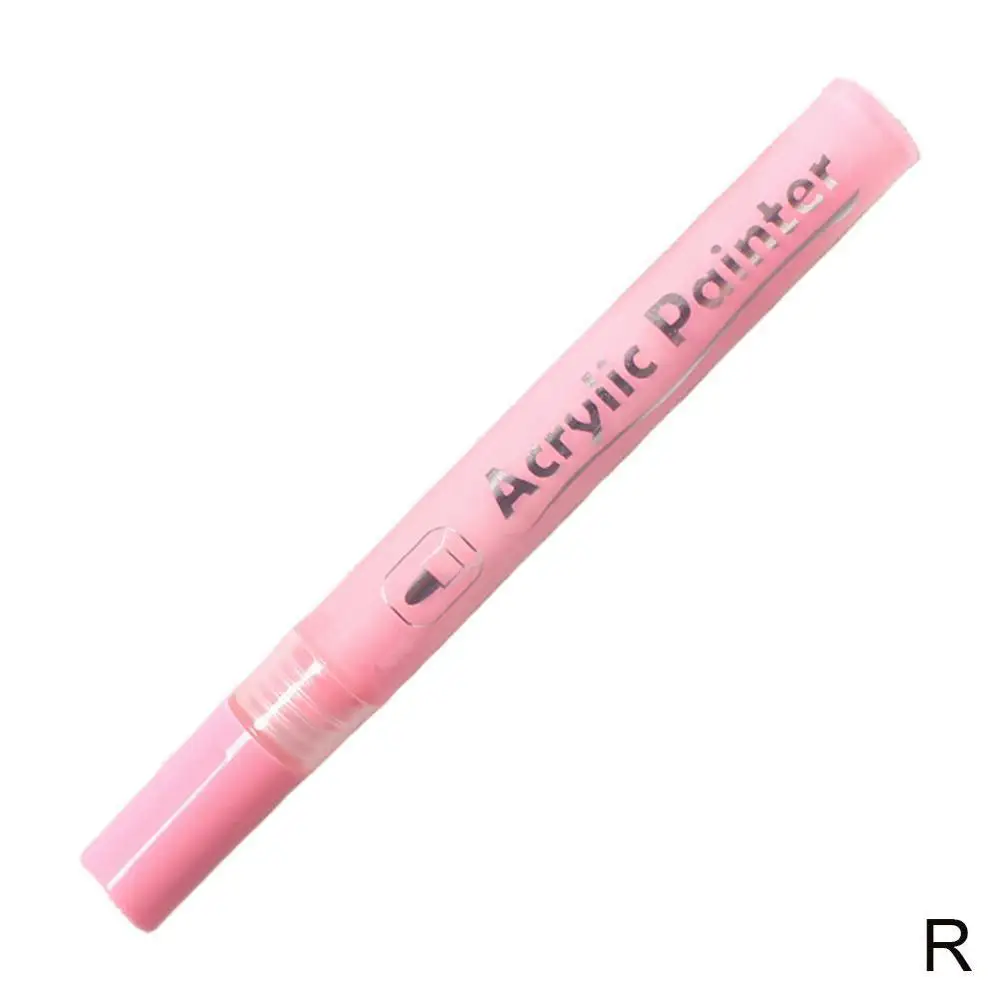 1 шт. акриловая краска водонепроницаемый цветной маркер ручка очень тонкий крючок ручка DIY офисные канцелярские принадлежности и школьные принадлежности - Цвет: R