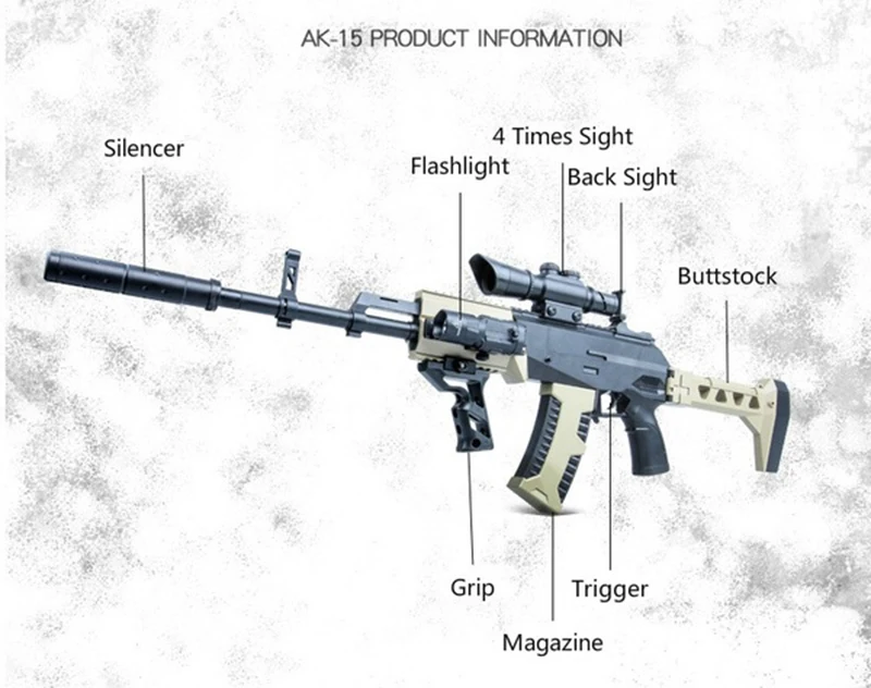 Безопасная электрическая версия M762 детские игрушки пистолет уличная игра CS