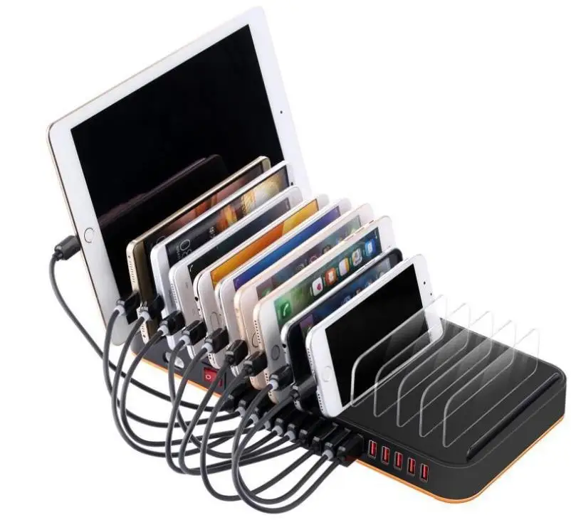 

96W 15 USB Smart Charger Multi-Port Mobile Phone Charging Station Holder Flat Charger