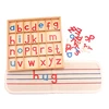 Montessori Language Toys English Alphabet Blanket Wooden Movable Alphabet Red & Blue with Mat 26Pcs Alphabets Toys for Children 1