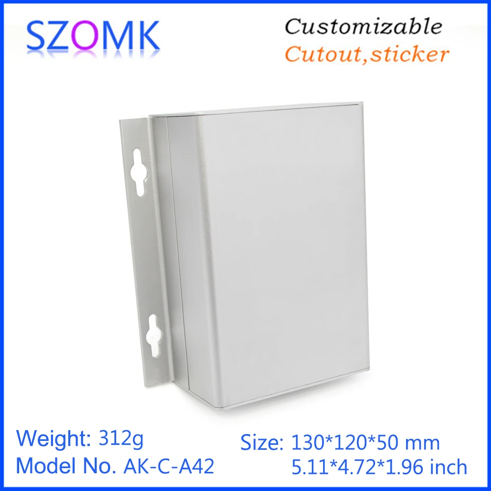 

1 piece Extruded aluminium enclosure pcb board box extrusion electronics case szomk housing AK-C-A42 130*120*50mm