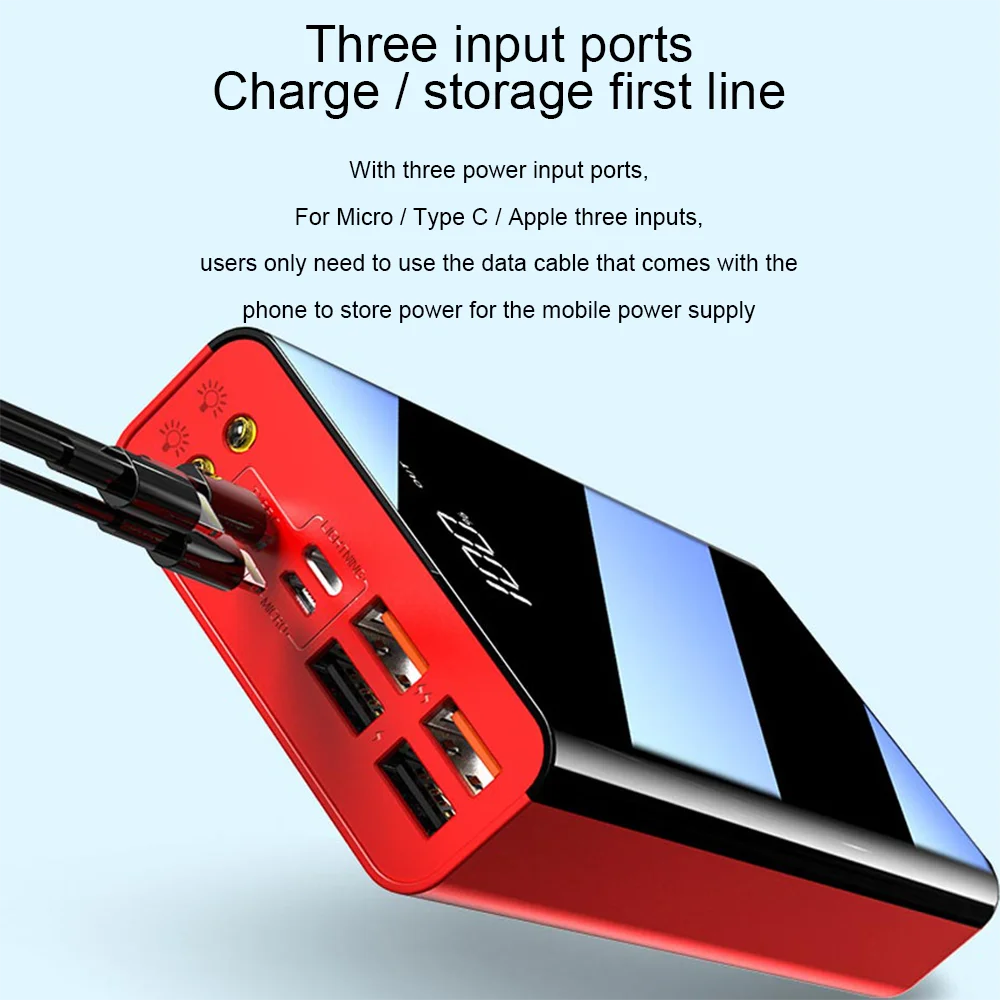 50000mAh Power Bank For iPhone 11 LED Display Full Screen Portable Charger External Battery PowerBank For Xiaomi Huawei 50000mAh Power Bank For iPhone 11 LED Display Full Screen Portable Charger External Battery PowerBank For Xiaomi Huawei