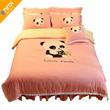 

Cartoon embroidery quilt set single cotton embroidery student dormitory single double triple web celebrity bedding