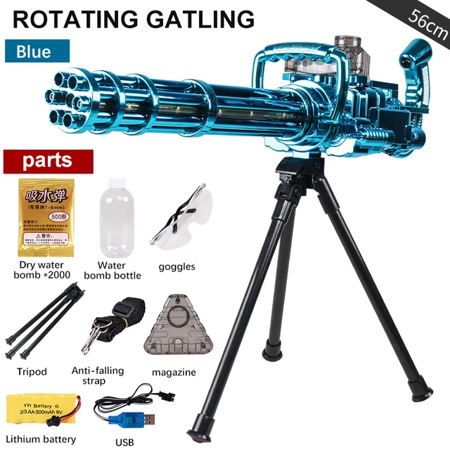 Electric Air Gun Gatling Boy Toy Military Weapon Gun Model Water Bullet