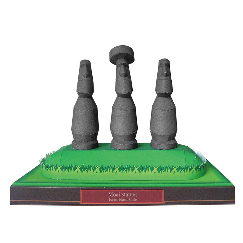  Chile Moai Stone Statue on Easter Island Architectural Model 3D Paper Model Children's Educational 
