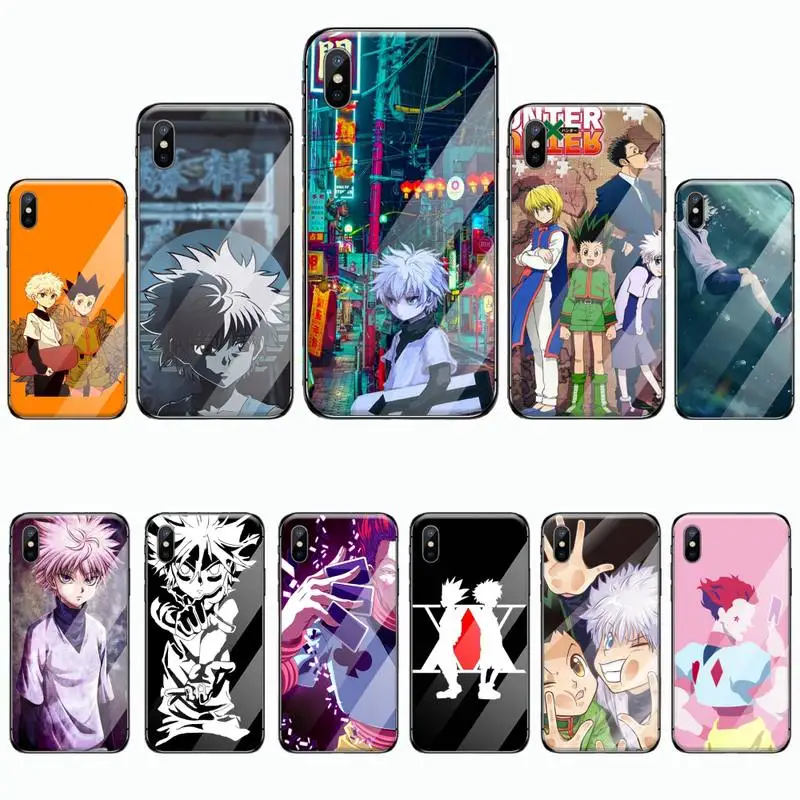 

Anime Hunter x Hunters Customer Phone Case Tempered glass For iphone 5C 6 6S 7 8 plus X XS XR 11 PRO MAX