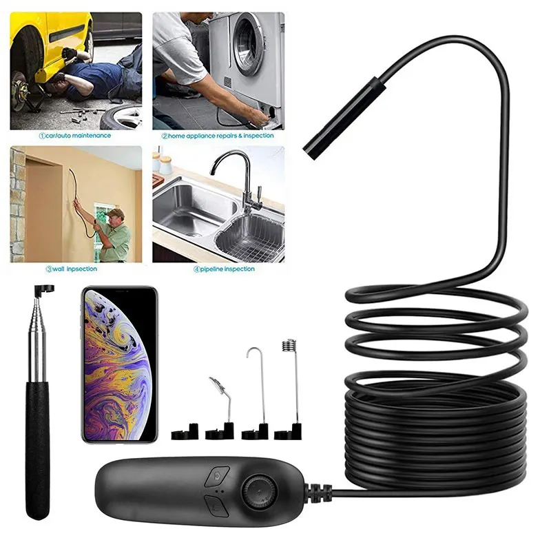 

2019 Ear Spoon Borescope 1200P Inspection Wireless Endoscope Practical Computers for Real-Time Video Drop Shipping