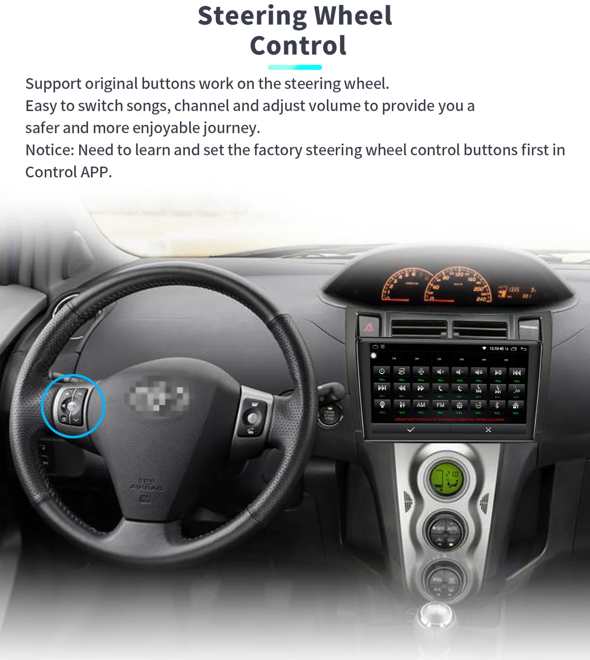 " Android 8,1 Автомагнитола стерео Восьмиядерный головное устройство для Toyota Yaris 2005-2011 gps навигация мультимедийный плеер рулевое колесо BT