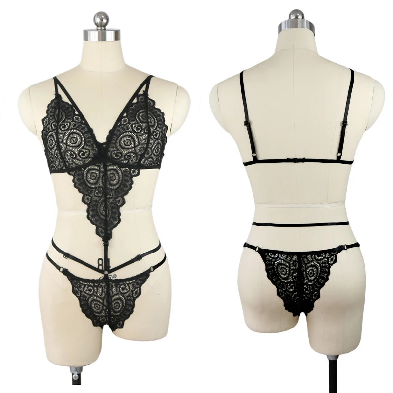 Women Sexy Deep V Neck Lace Lingerie Sleepwear Dress Underwear Babydoll Nightgown Black Nightdress Chemise