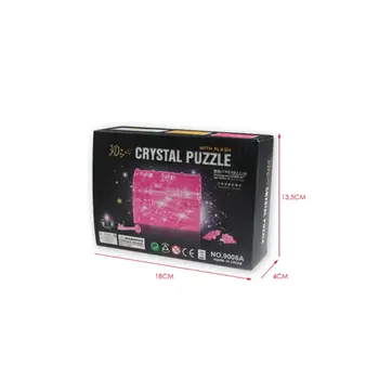 

3D Crystal Treasure Chest Puzzle Flash Light DIY Jigsaw Assembly Model Building Blocks Children Educational Toys
