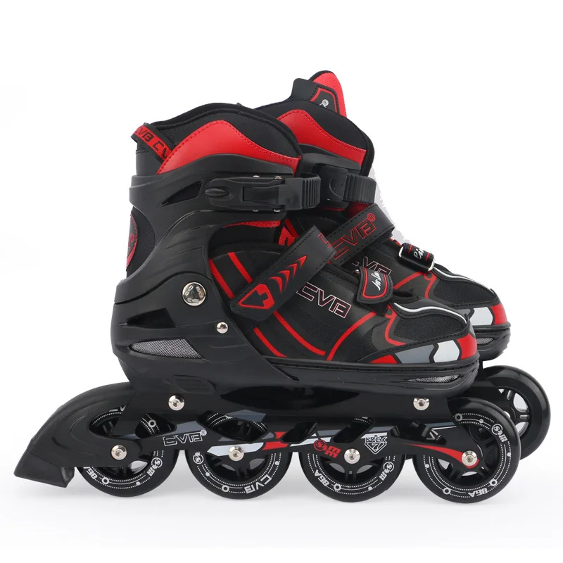 Kids Children Teenagers Inline Skate Roller Skating Shoes Adjustable PU Wheels Patines Shock ...