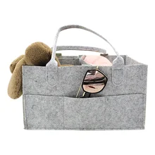 Портативный детский подгузник держатель для салфеток большая сумка для детской корзины для хранения серый войлочная корзина для младенцев милый подарок для детей уличная сумка