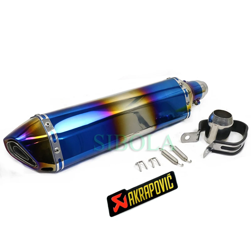 38-51 мм Универсальный мотоцикл Выхлопная Akrapovic глушитель труба 470 мм длинная труба из нержавеющей стали для Honda R3 CBR250R Nmax155 Tmax